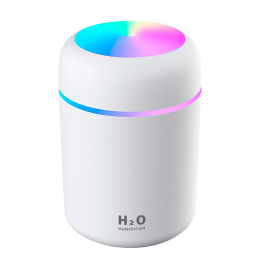 Міні ультразвуковий USB зволожувач повітря H2O RGB 300 мл DQ-107 Білий (237)