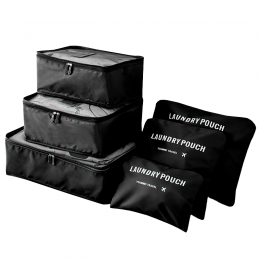  Набор дорожных сумок-органайзеров для вещей Laundry Pouch черный (205)