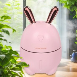 Ультразвуковий зволожувач повітря та нічник 2 в 1 Humidifiers Rabbit, Рожевий