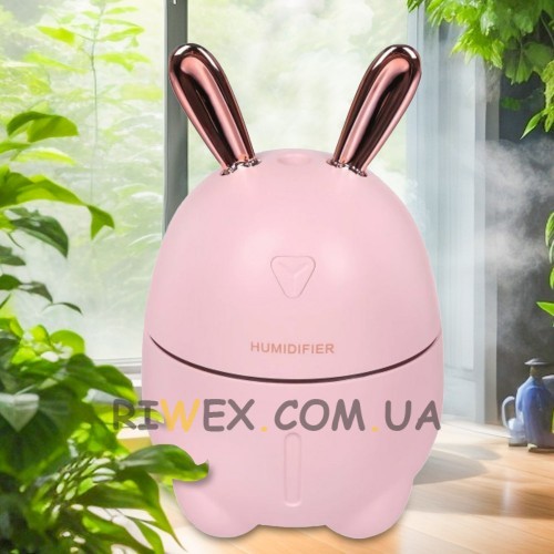 Ультразвуковой увлажнитель воздуха и ночник 2 в 1 Humidifiers Rabbit, Розовый