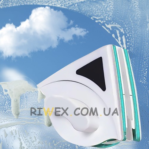 Магнітна щітка для миття вікон Double Faced Glass Wiper 20-30 мм, Бірюзовий (205)