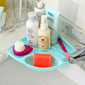 Угловой кухонный органайзер для раковины на присоске Sink Triangle Shelf, Синий (225)