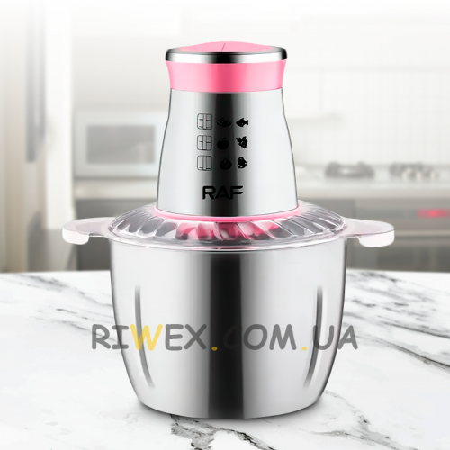 Кухонний комбайн для подрібнення продуктів RAF food processor 1000W рожевий R.7030