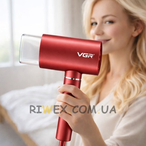 Фен професійний для сушіння та укладання волосся VGR V-431, Червоний (JM/5986)
