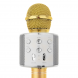 Беспроводной Bluetooth Караоке-микрофон WS-858, Bluetooth USB, AUX FM, Золотой (HA-50)