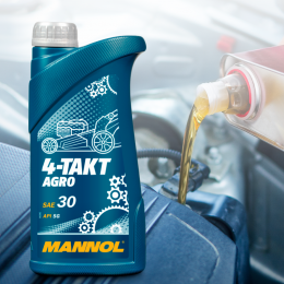 Моторне масло 1Л для бензинових генераторів Mannol 4-Таkt Agro SAE 30 SG 