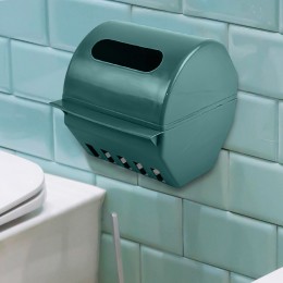 Настінний тримач туалетного паперу пластиковий, Темно-зелений (DRK)