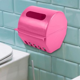 Настінний тримач туалетного паперу пластиковий, Рожевий (DRK)