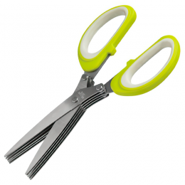 Кухонные ножницы с 5 лезвиями для нарезки зелени Herb Scissors зеленые (В)