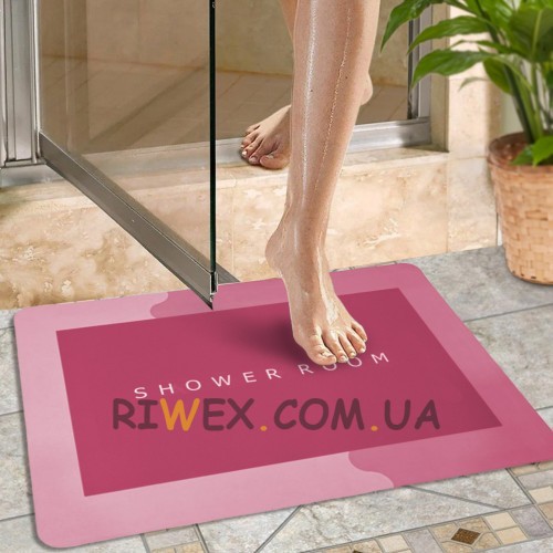 Міцний вологостійкий килимок для ванни Shower Room 59x39см, Рожевий (205)