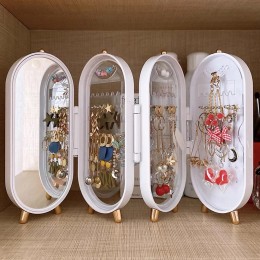 Шкатулка органайзер для хранения бижутерии (ювелирных украшений) с зеркалом Белого цвета (205)