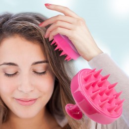 Щетка-массажер DragonTeeth для мытья волос и кожи головы 8 см, Розовая