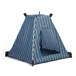 Домик-палатка для собак и кошек Синий в полоску 2000 (205)