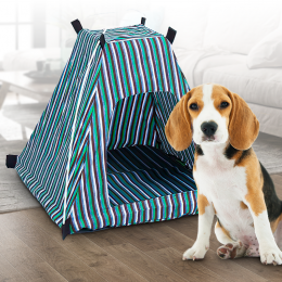 Домик-палатка для собак и кошек Зеленый в полоску 2000 (205)