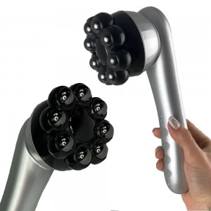 Багатофункціональний вібромасажер інфрачервоний магнітний Magnetic Heat Massager з підігрівом, Сірий (2215)