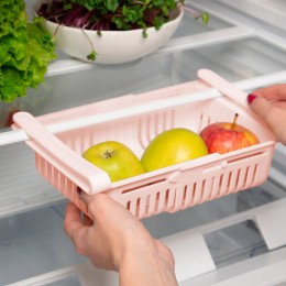 Органайзер в холодильник для продуктов Strechable hanging storage rack подвесной раздвижной, Розовый (225)