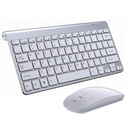 Комплект беспроводная клавиатура и мышь Weibo WB-8066 Silver Eng (626)
