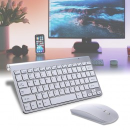 Комплект беспроводная клавиатура и мышь Weibo WB-8066 Silver Eng (626)