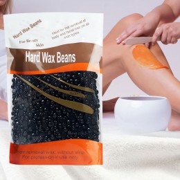 Віск гарячий Hard Wax Beans плівковий в гранулах (гранульований) для депіляції 500 г, Чорний