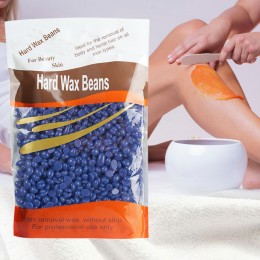 Віск гарячий Hard Wax Beans плівковий в гранулах (гранульований) для депіляції 500 г, Синій