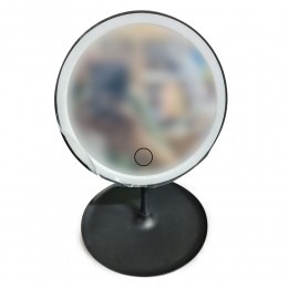 Зеркало регулируемое круглое с LED подсветкой W8, Черный