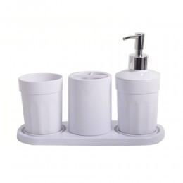 Набір аксесуарів у ванну кімнату Eco Fabric MOON (4 предмета), Білий