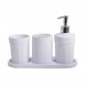 Набор аксессуаров в ванную комнату Eco Fabric MOON (4 предмета), Белый