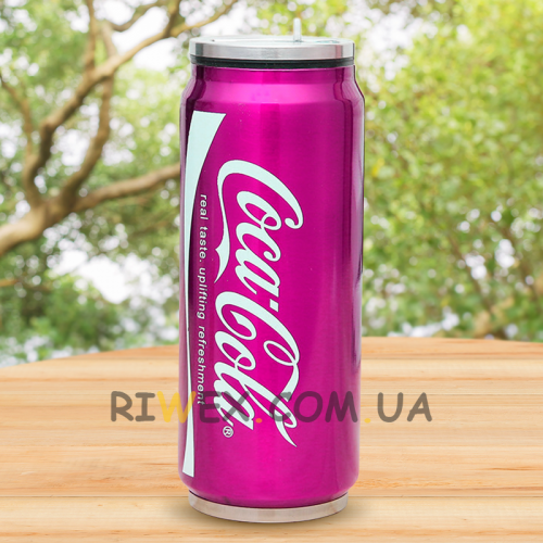 Термокухоль в дизайні Coca Cola 500 мл для холодних та гарячих напоїв EL-195 рожева (237)
