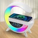 Настольная лампа, ночник KP-3401 RGB 4-in-1 Rainbow с беспроводной зарядкой, bluetooth колонкой и часами (626)