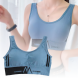 Женский спортивный бюстгальтер бесшовный Shoulder Sports Suit NO Голубой, размер XXL (626)