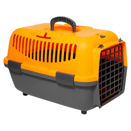 Переноска контейнер для транспортировки животных, пластиковая 48 см оранжевая (2339)