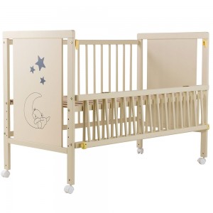 Кроватка детская Дубик-М Медвежонок откидной бок, колеса, бук, Слоновая кость Кроватка детская Дубик-М Медвежонок откидной бок, колеса, бук, Слоновая кость