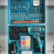 Акумуляторний шуруповерт BOSHUN C025 12v 2Ah з набором інструментів, Синій (2487)