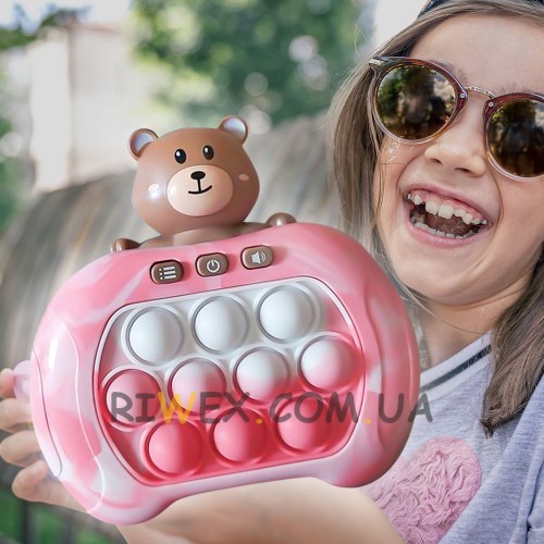 Электронная приставка консоль, игрушка-антистресс Quick Push Puzzle Game Fast №220A-2, Розовый (577)