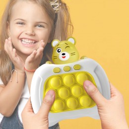 Електронна приставка консоль, поп іт іграшка-антистрес Quick Push Puzzle Game Fast №221В, Жовтий