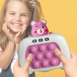 Електронна приставка консоль, іграшка-антистрес Quick Push Puzzle Game Fast №221В, Рожевий