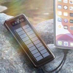 УМБ PowerBank XGB037 з сонячною батареєю на 10 000 mАh, Чорний (H-2)