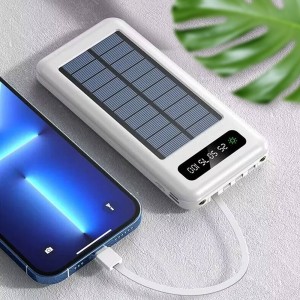 УМБ PowerBank XGB037 с солнечной батареей на 20 000 mАh, Белый (H-2)