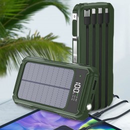 УМБ Power Bank ViaKing 20000 mAh, сонячна панель, Зелений (H-6)