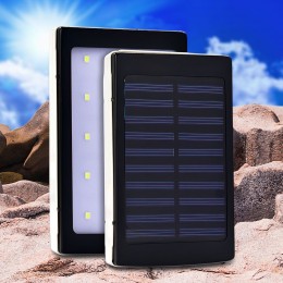 УМБ Power bank ViaKing 5000 mAh солнечная панель и LED-фонарь, Черный (H-1)