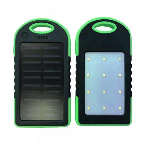 УМБ Портативний акумулятор Power bank ViaKing DDES500 на сонячній батареї та LED-ліхтарем, 5000 mhA, Зелений (H-11) 