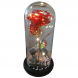 Декоративная роза под колбой с LED подсветкой D9/А с фигурками