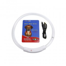 Нашийник з підсвічуванням для собак з USB-зарядкою M (50 см), Білий (205)