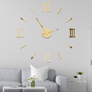 Великий настінний годинник DIY Clock ZH173720 Gold, Золото
