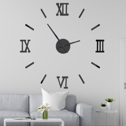 Большие настенные часы DIY Clock ZH173720 Black, Черный