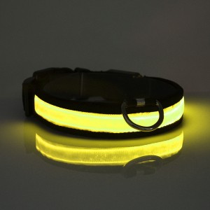Ошейник для собак GLOW RING с USB зарядкой и светодиодной LED подсветкой, размер M, Желтый (205)
