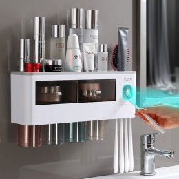 Підвісна полиця у ванну A1910 з тримачем для зубних щіток, дозатором для зубної пасти, 4 склянками (259)