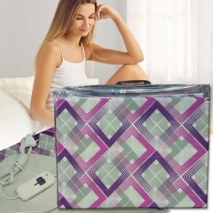 Турецкая байковая электропростынь Palmiye (15) двуспальная 120х160 см, Фиолетово-серый