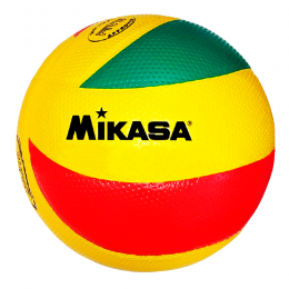 Волейбольний м'яч із синтетичної шкіри Mikasa MVA200 зелений-жовтий-червоний