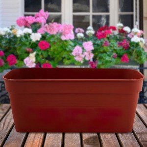 Вазон для цветов балконный "Глория" 60х18 см, 12 л, Терракот (2469)
